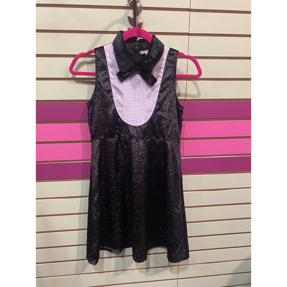 Appaman Girls Black Glitter Tuxedo Dress Size 14 Formal Party